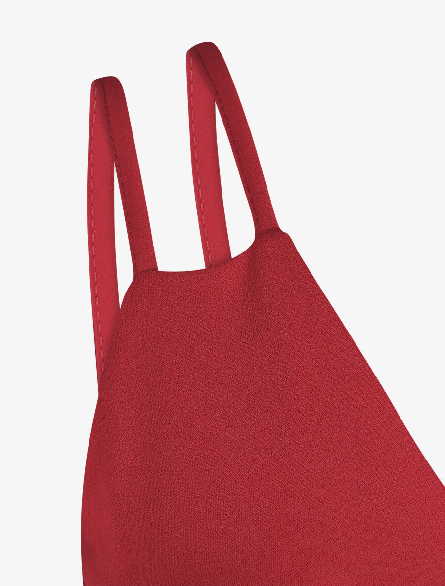 Robe droite à empiècement métal - Rouge - 3
