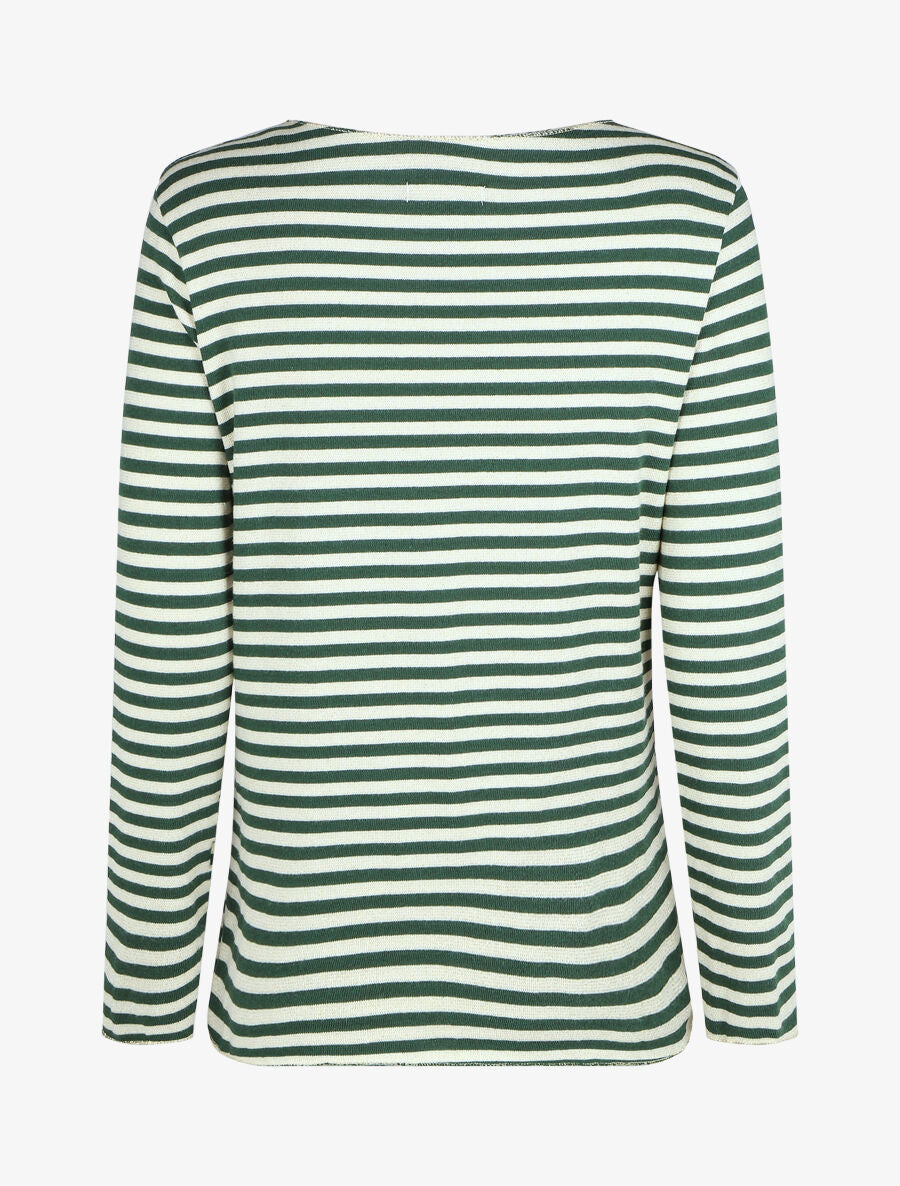 Pull rayé droit irisé - Vert - 2