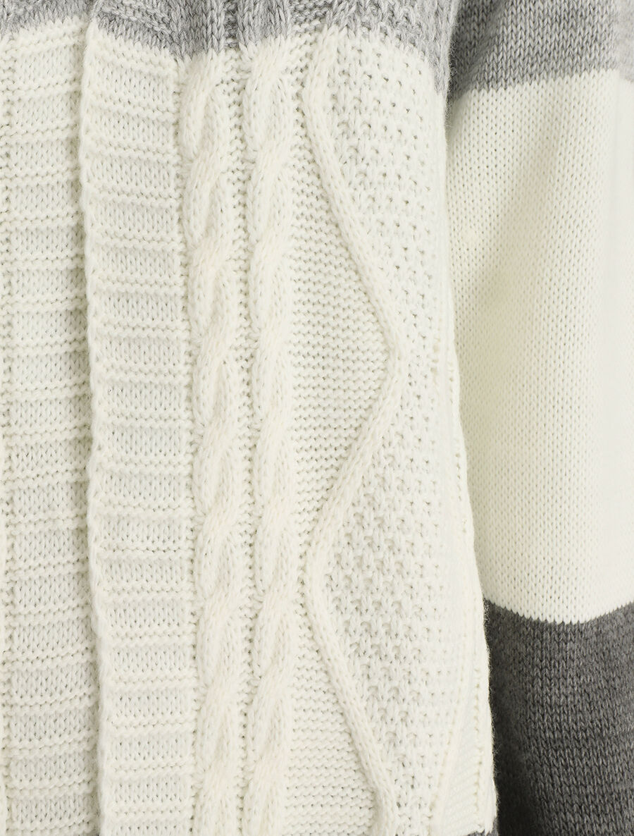 Gilet long à rayures - Gris - 3