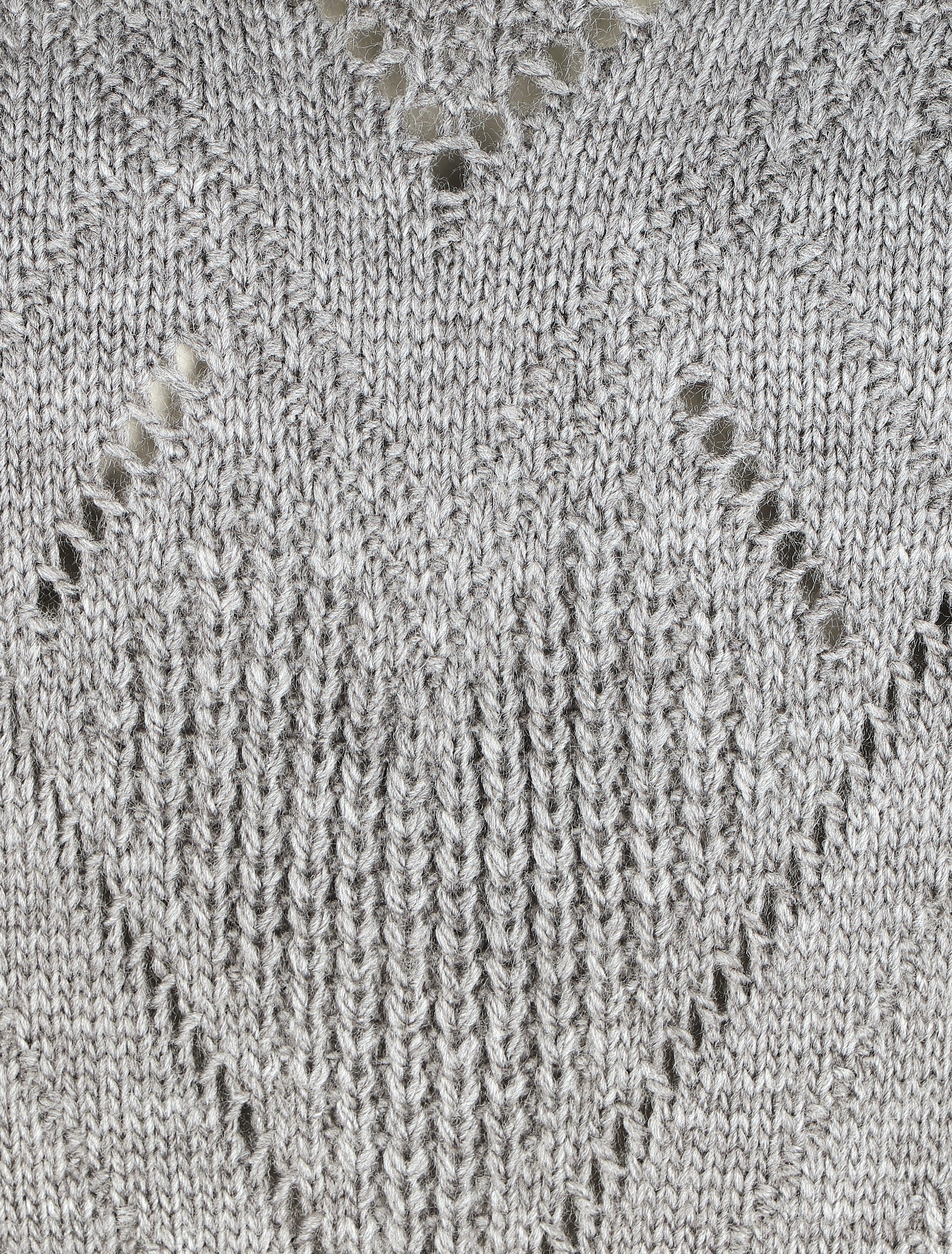 Pull droit col V uni - Gris - 3