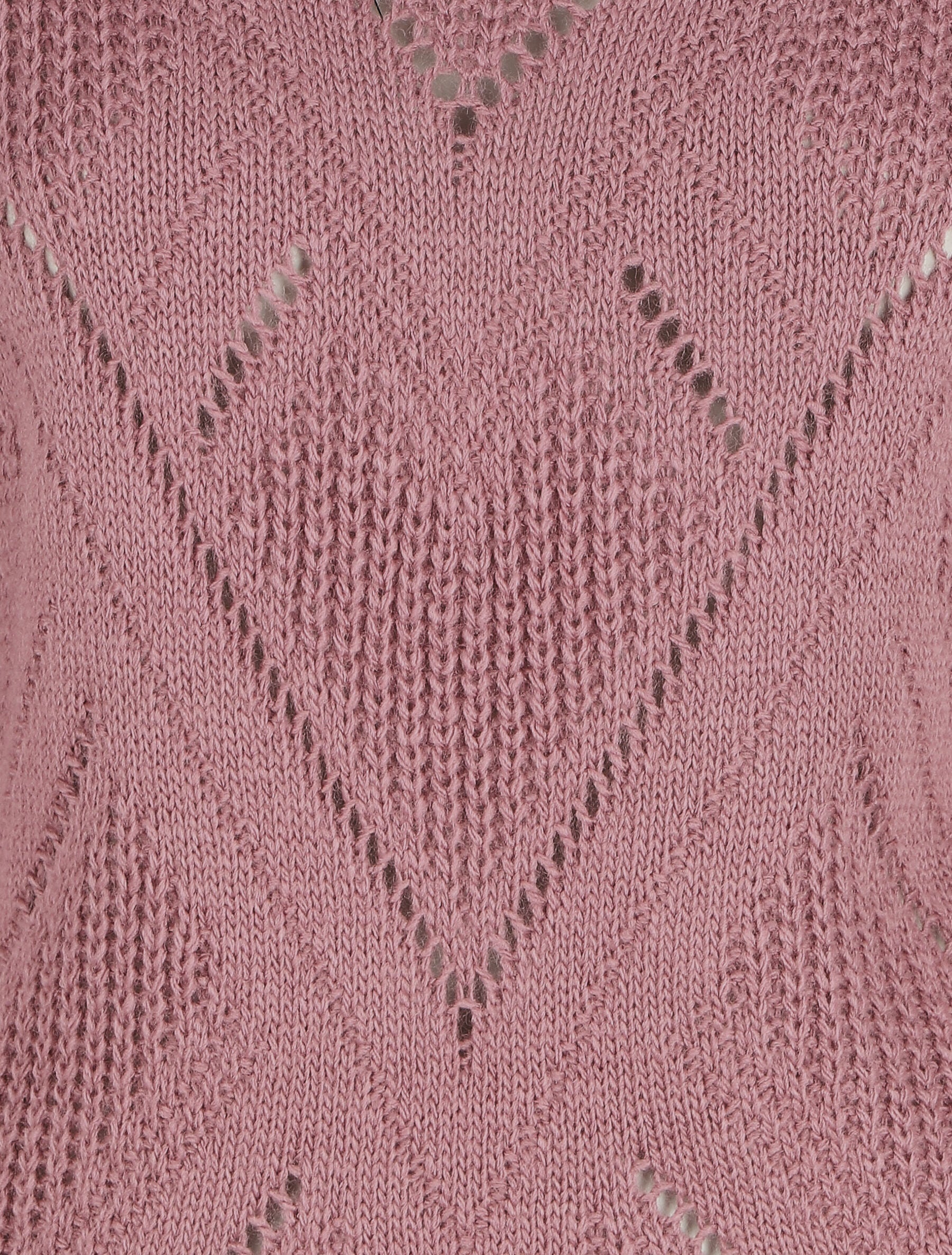 Pull droit col V uni - Vieux rose - 3