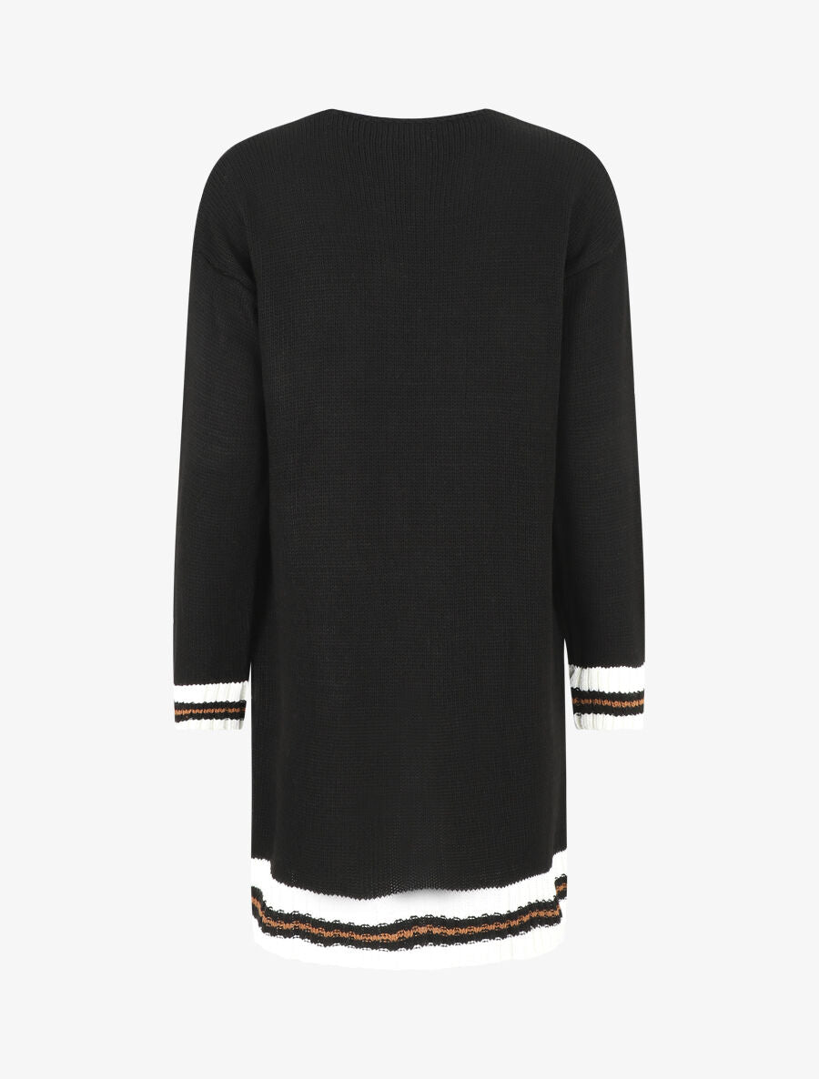 Gilet long coupe droite - Noir - 2