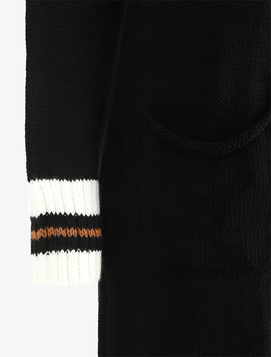 Gilet long coupe droite - Noir - 3