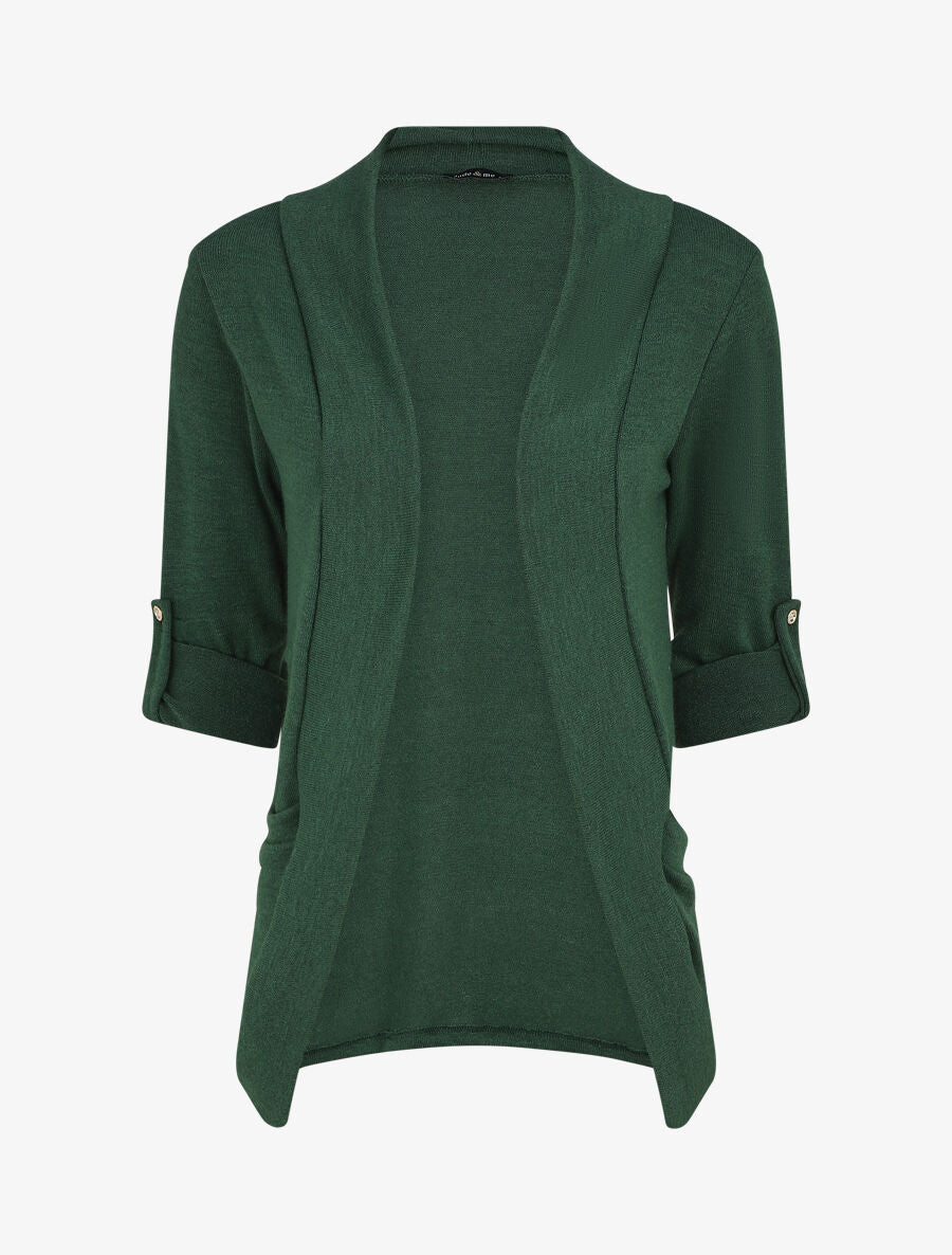 Gilet uni coupe droite - Vert foncé - 4