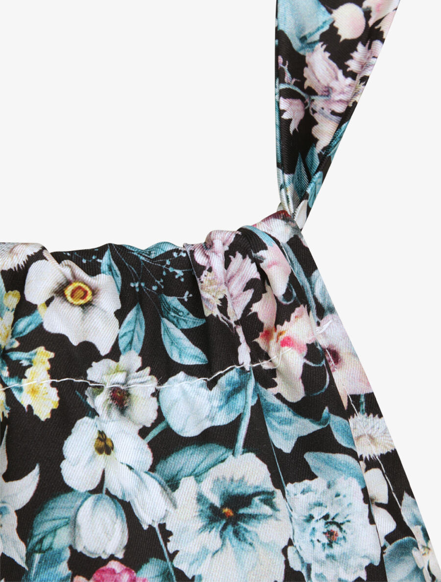 Robe longue à imprimé fleuri - Noir - 3