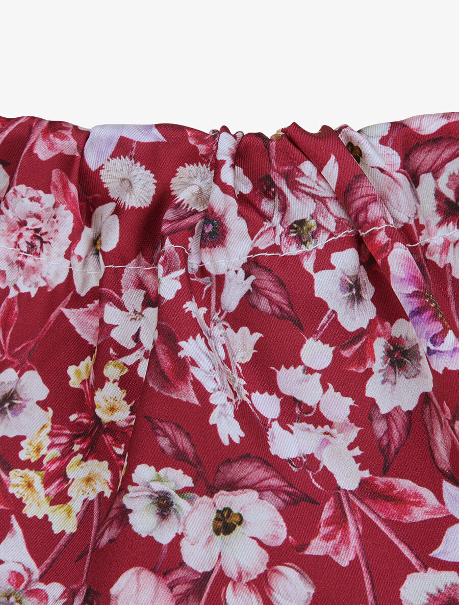 Robe longue à imprimé fleuri - Bordeaux - 3
