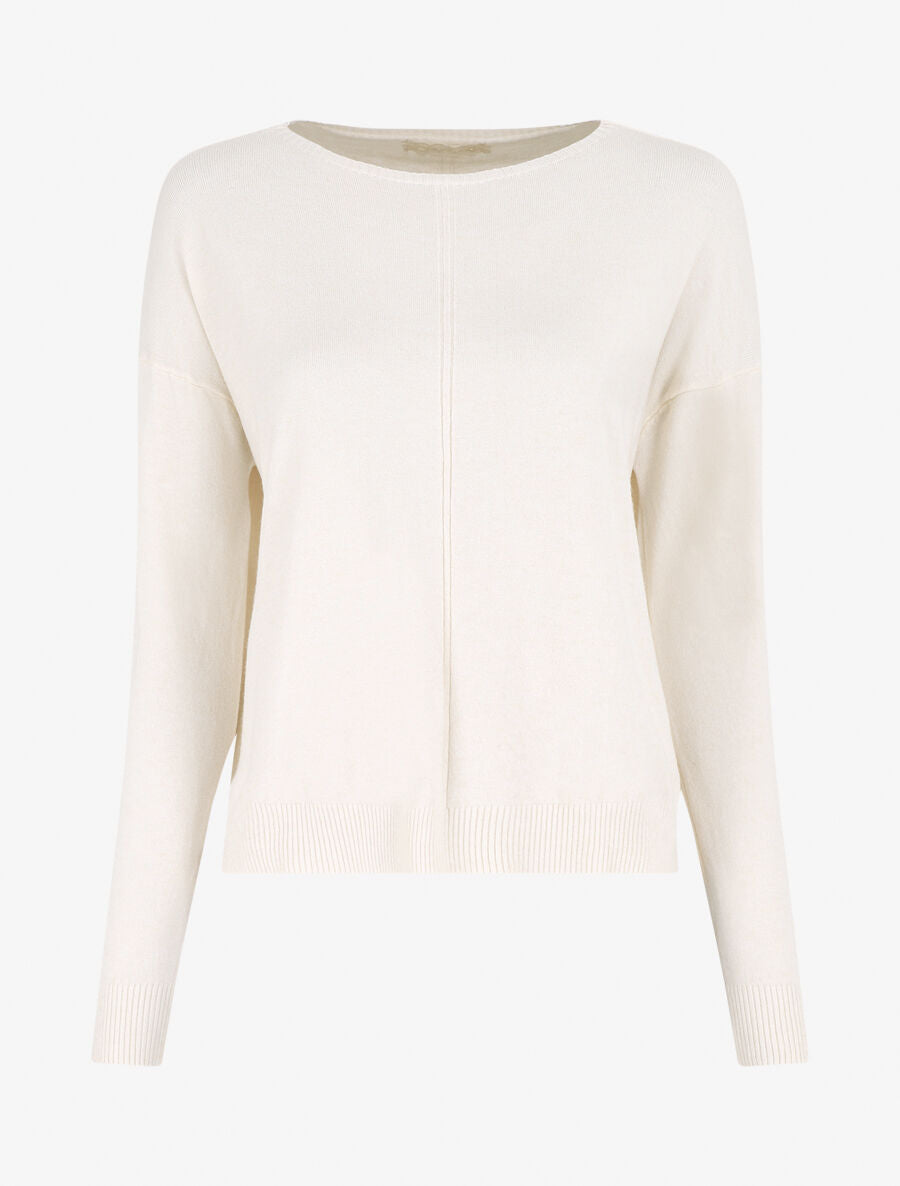 Pull fin uni classique - Crème - 6