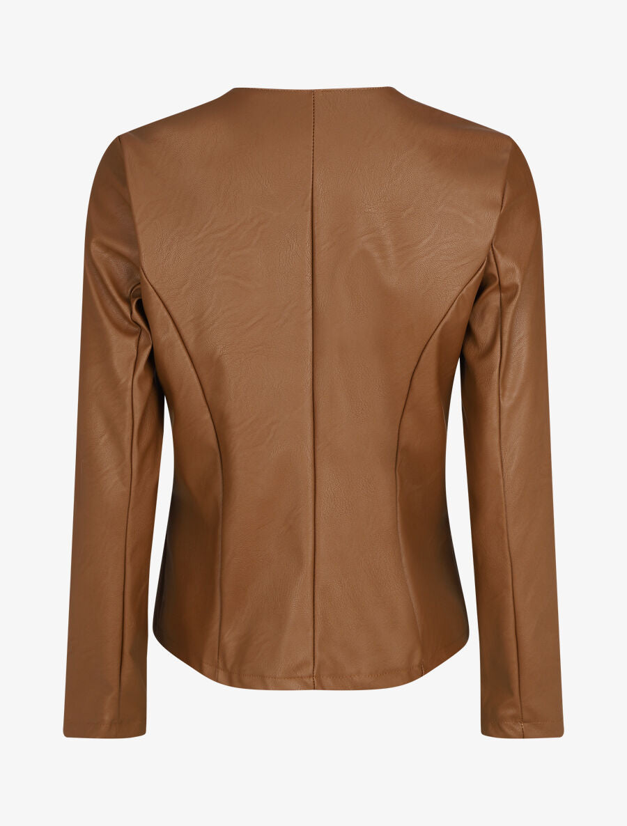 Veste classique en simili - Camel - 2