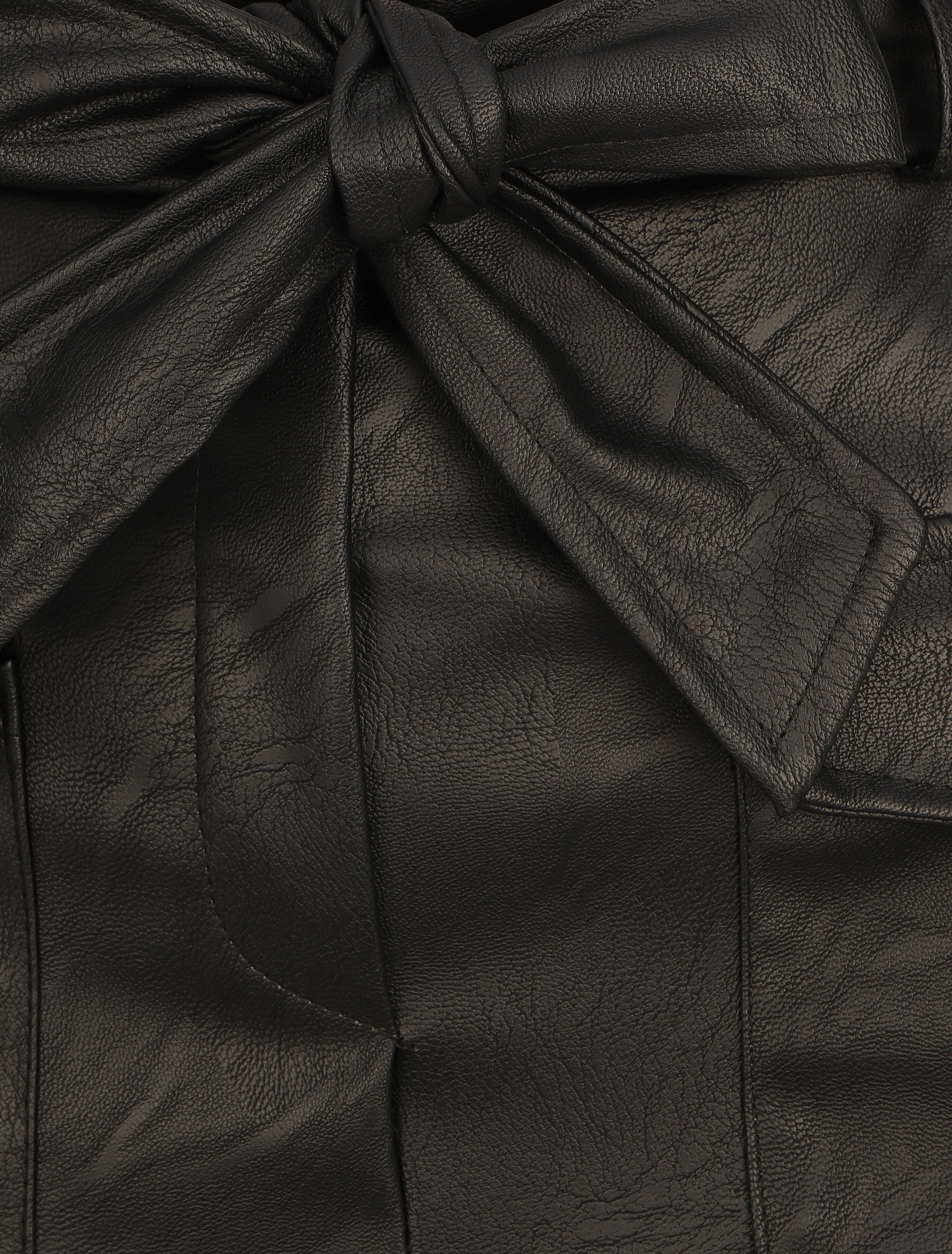 Short droit style jupe en simili - Noir - 3