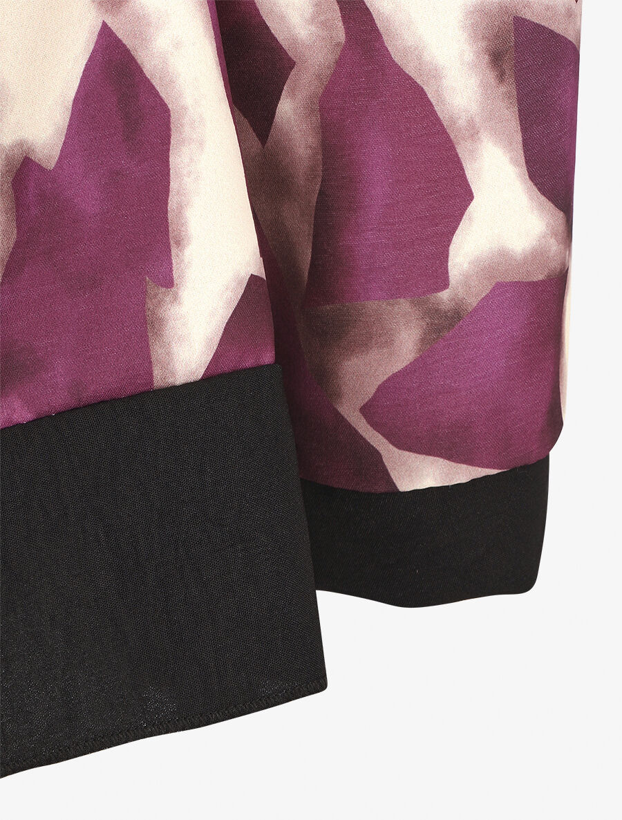 Blouse ample à imprimé graphique - Prune - 3