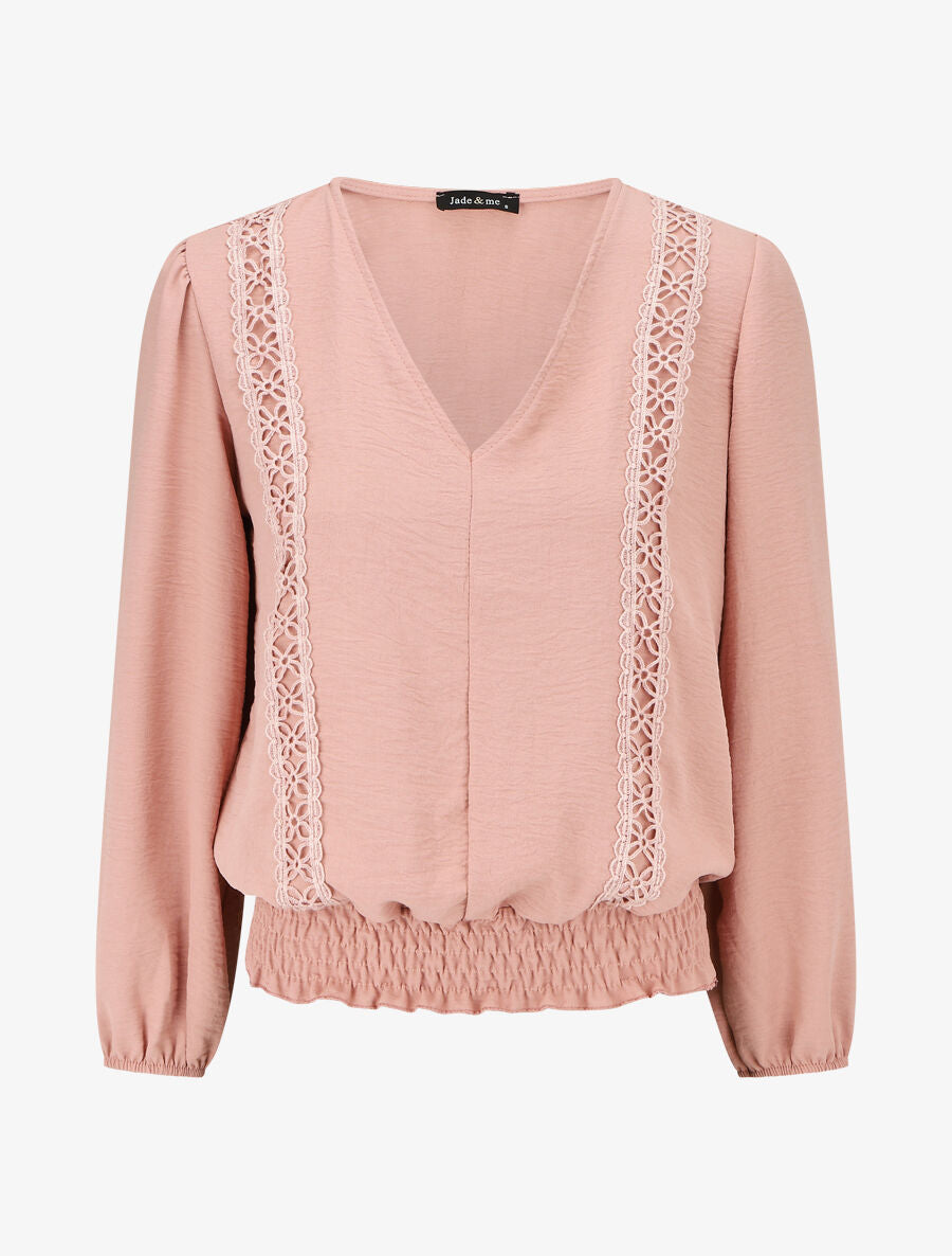 Top élastiqué à crochet - Rose - 4