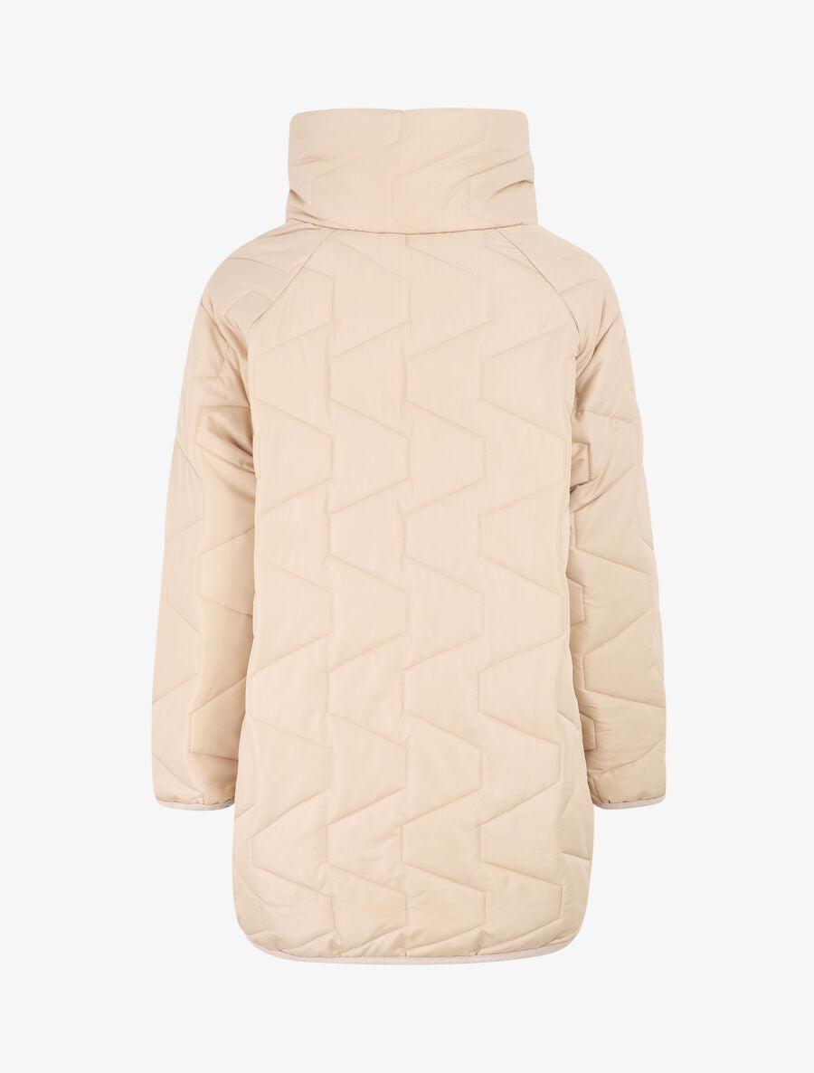 Doudoune fine ample col montant - Beige - 2