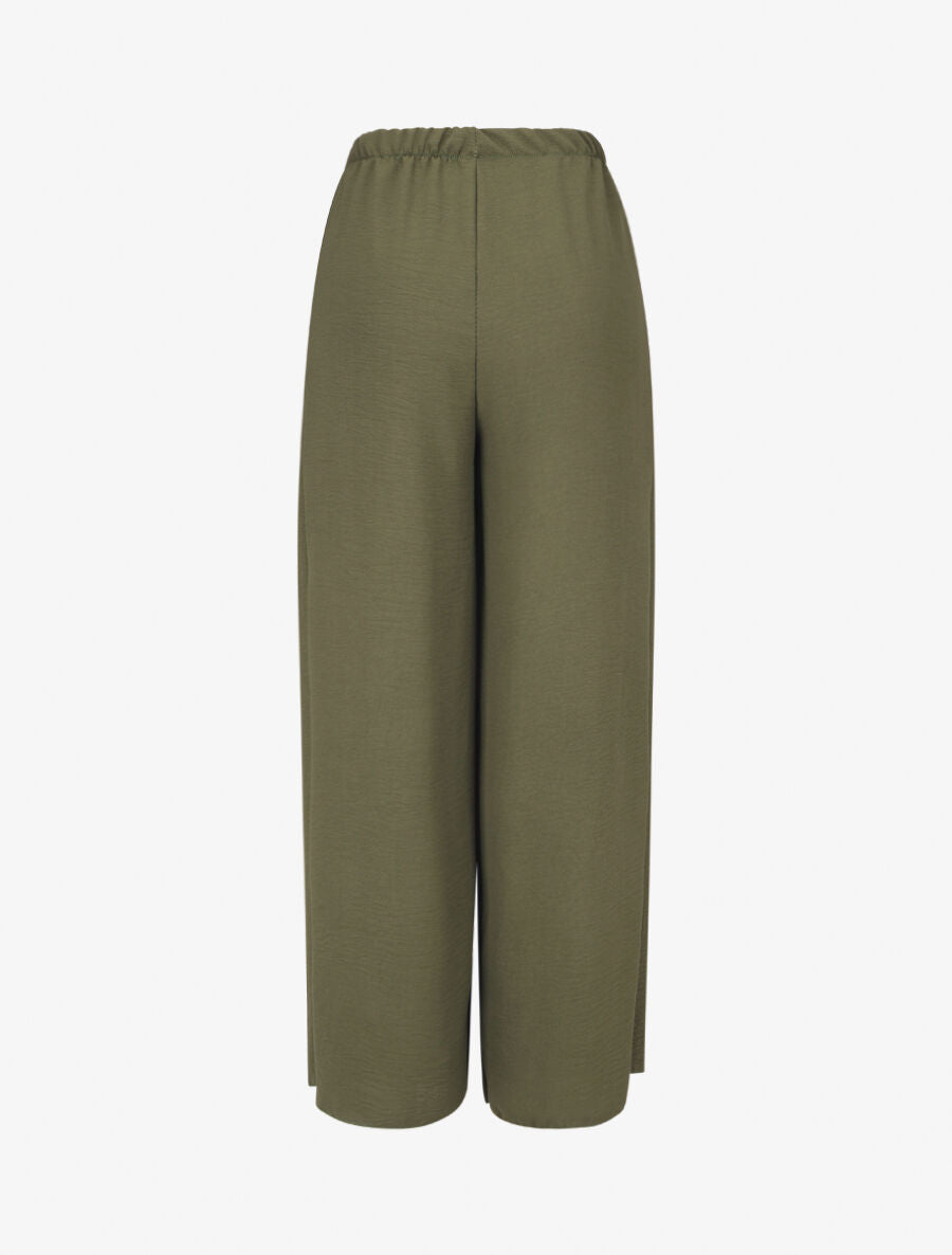 Pantalon ample à pans à nouer - Kaki - 2