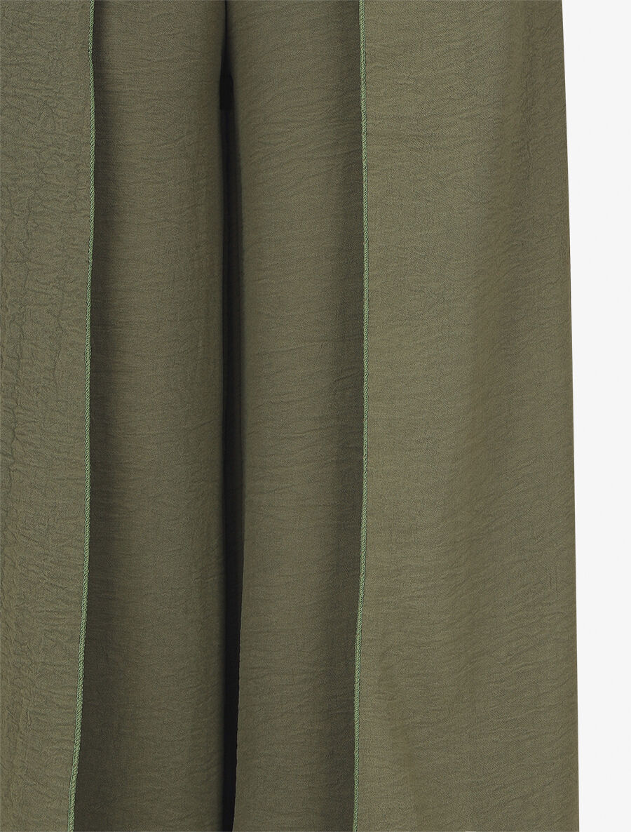 Pantalon ample à pans à nouer - Kaki - 3