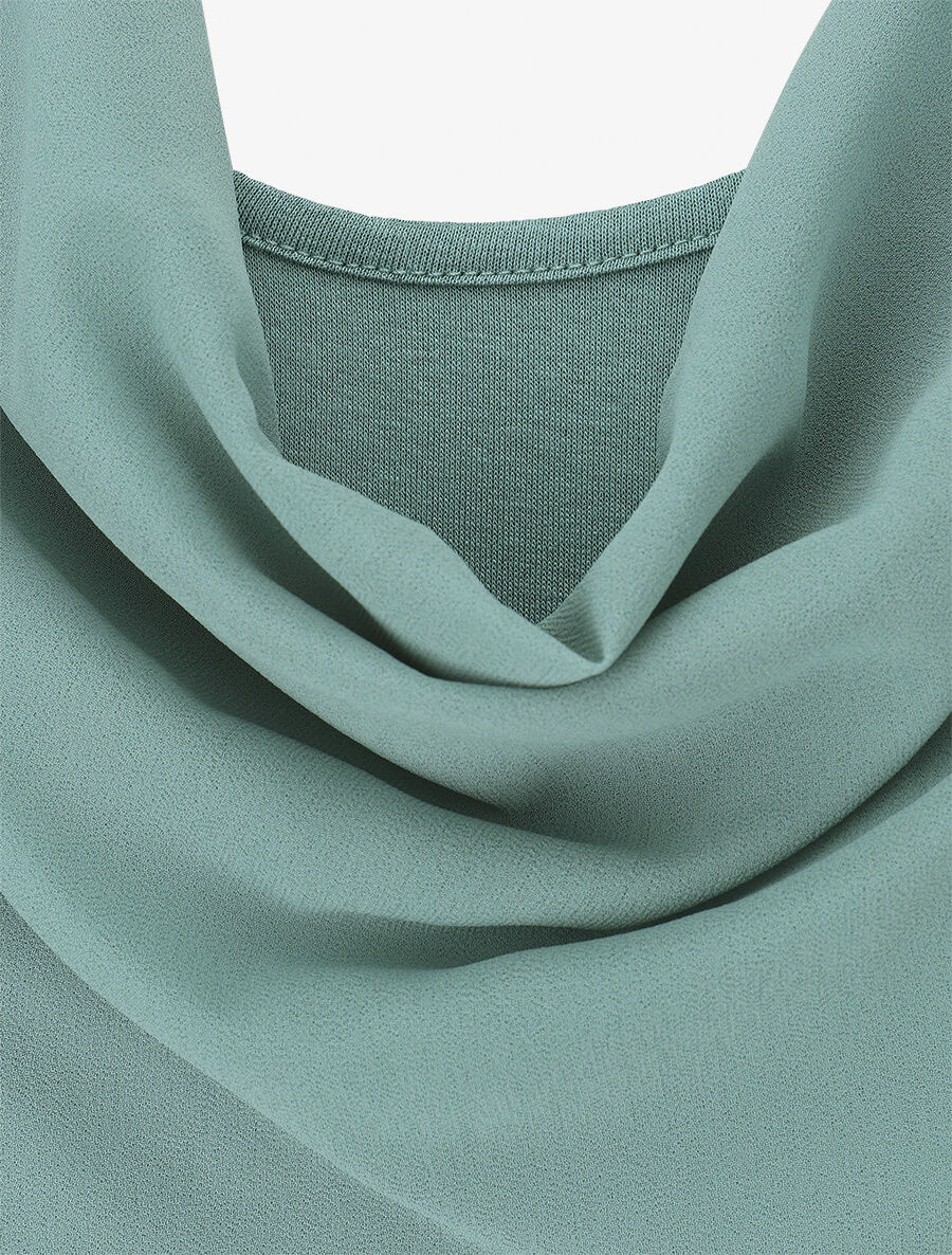 Top droit sans manches col bénitier - Bleu clair - 3