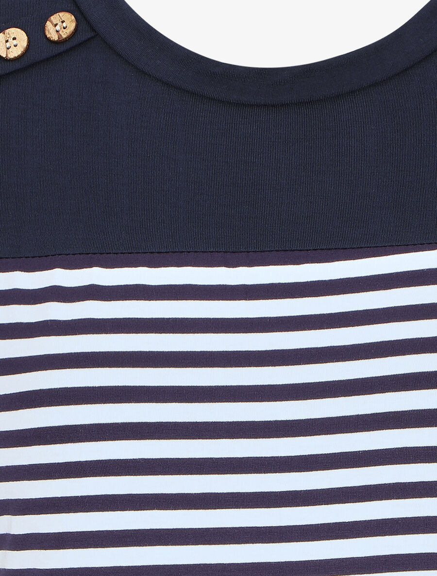 Top sans manches style marinière - Marine - 3