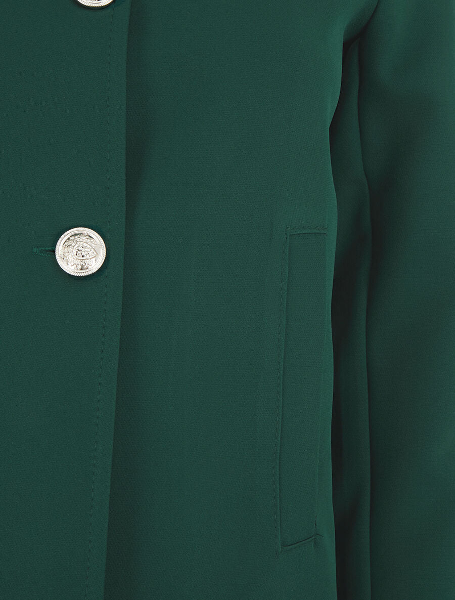 Veste courte à boutons stylisés - Vert sapin - 3