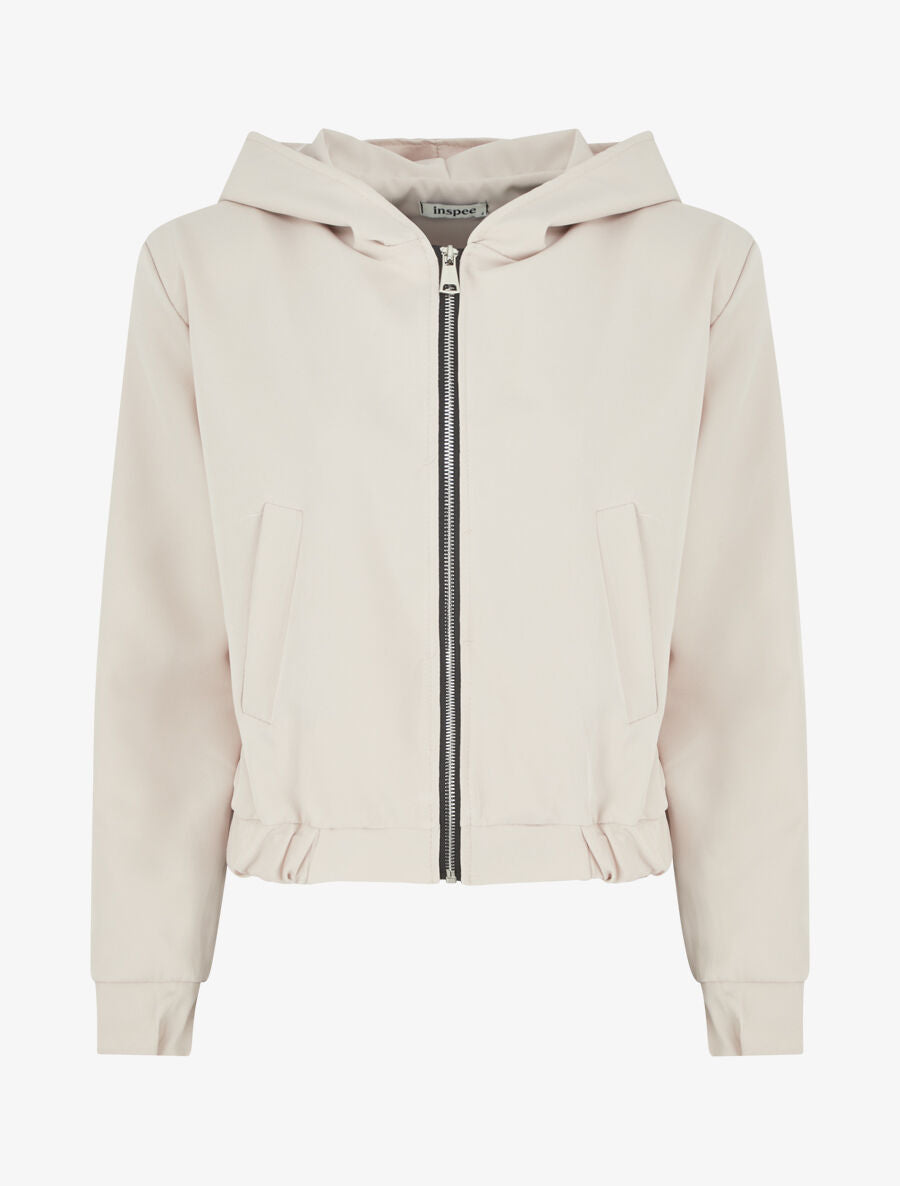 Sweat zippé à capuche - Beige - 1