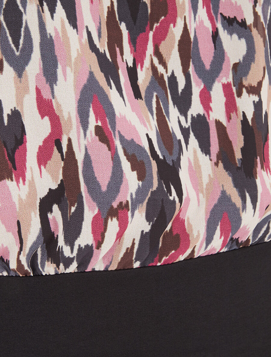 Blouse en voile à manches volantées - Noir - 3