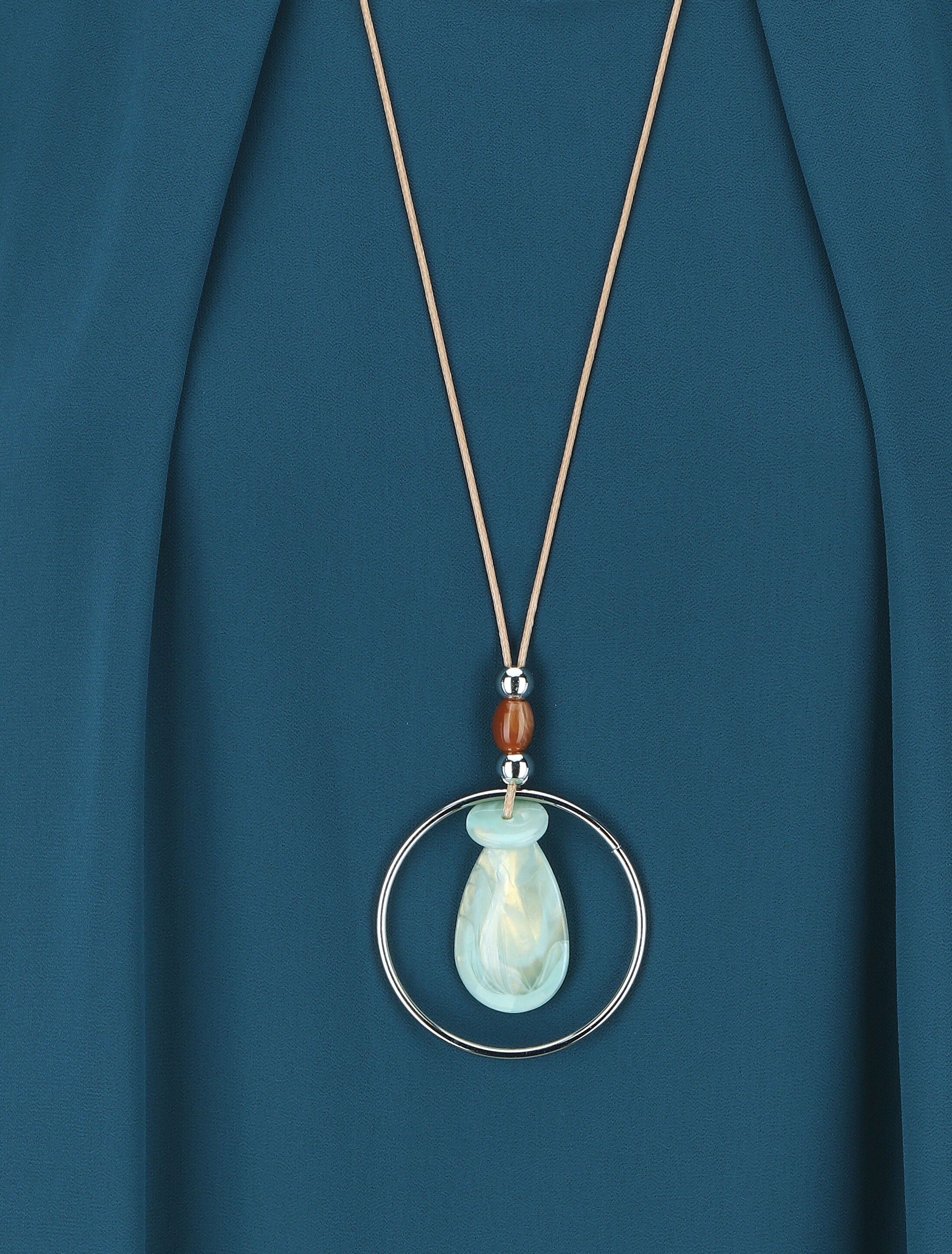 Top ample en voile épaules volantées - Bleu canard - 3