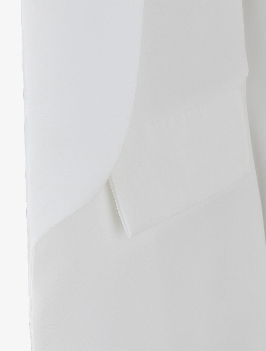 Blazer uni mi-long - Blanc - 3