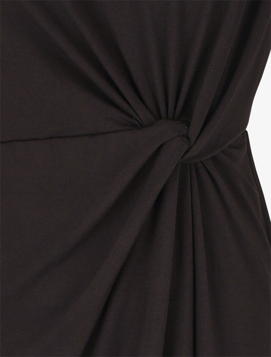 Robe mi-longue à noeud - Noir - 3