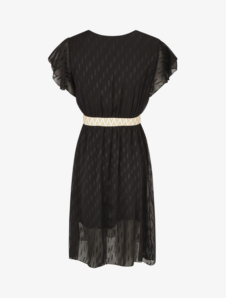 Robe texturée en voile - Noir - 2