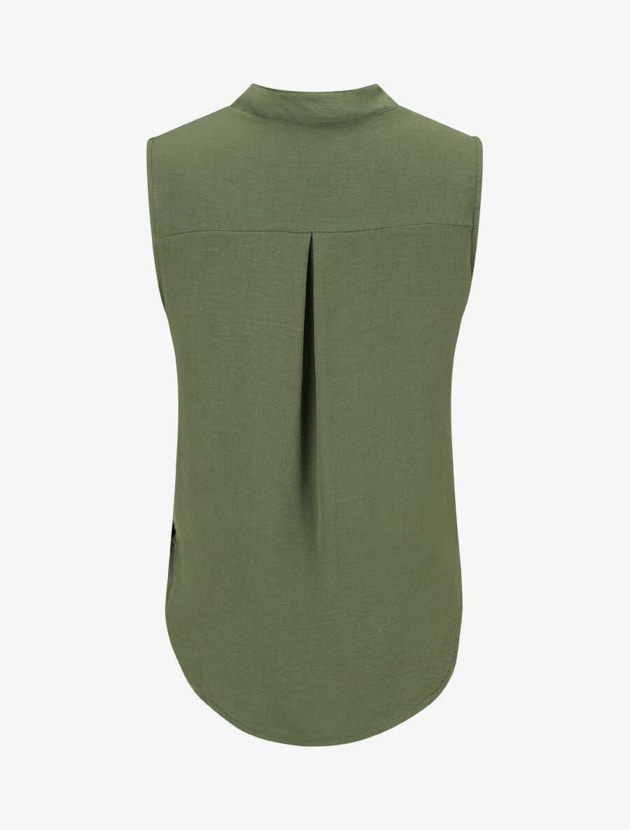 Top sans manches droit cache-coeur - Kaki - 2