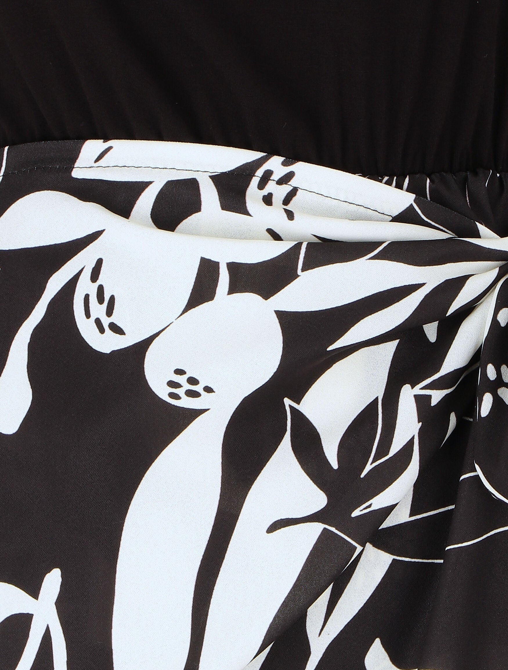 Robe longue à col américain - Noir - 3
