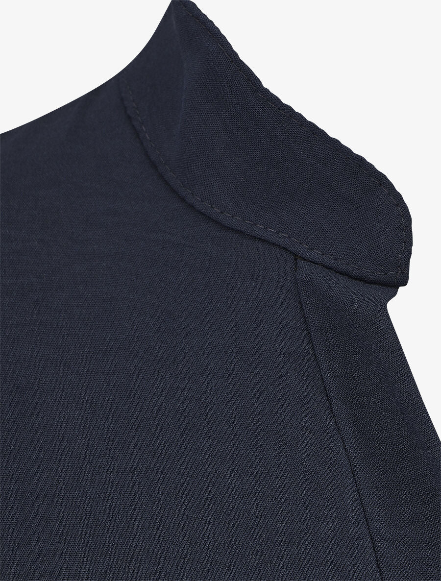 Robe midi manches courtes motifs graphiques - Marine - 3