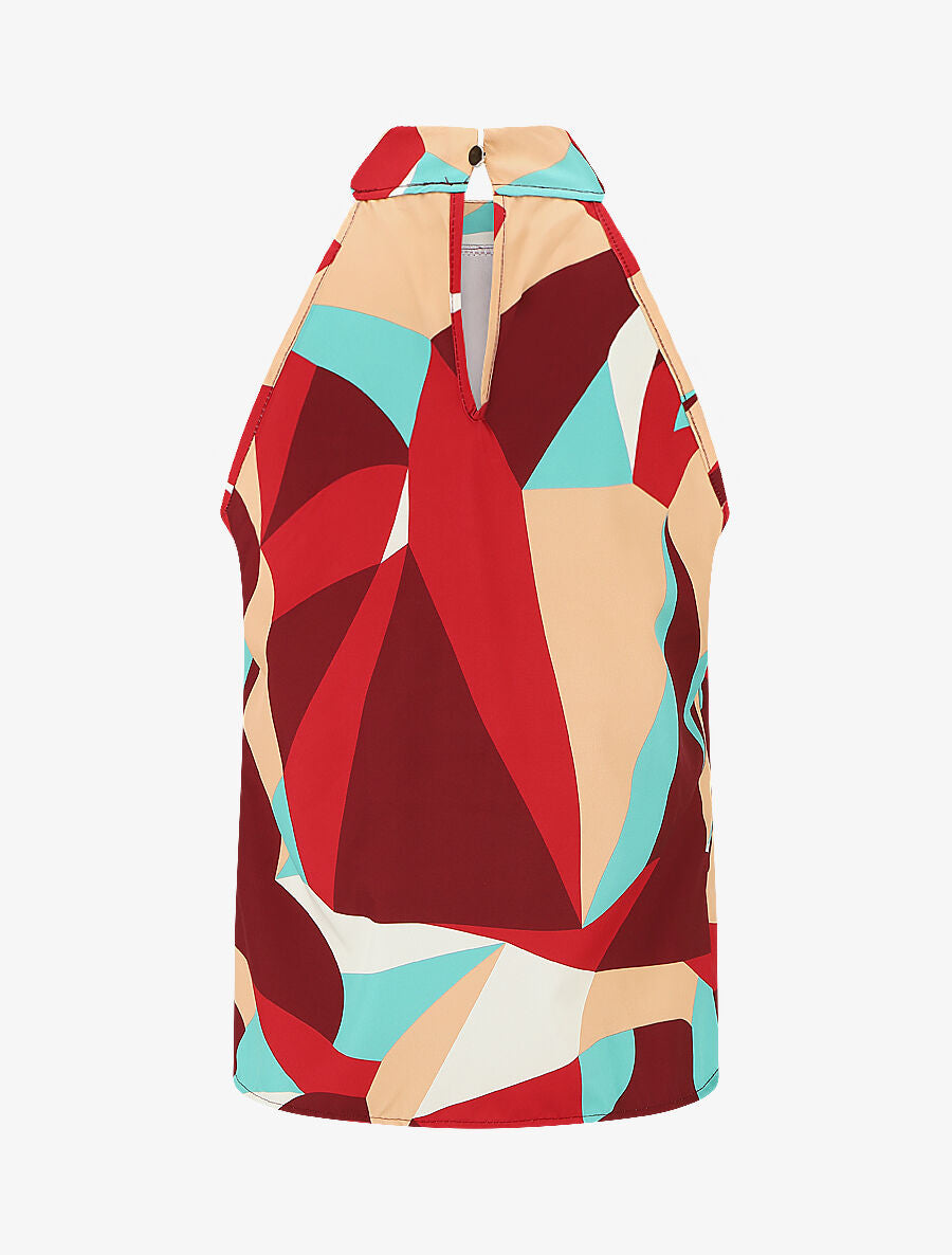 Top sans manches imprimé graphique - Bordeaux - 2