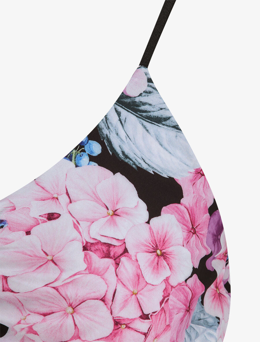 Combishort courte imprimé hortensia - Noir - 3