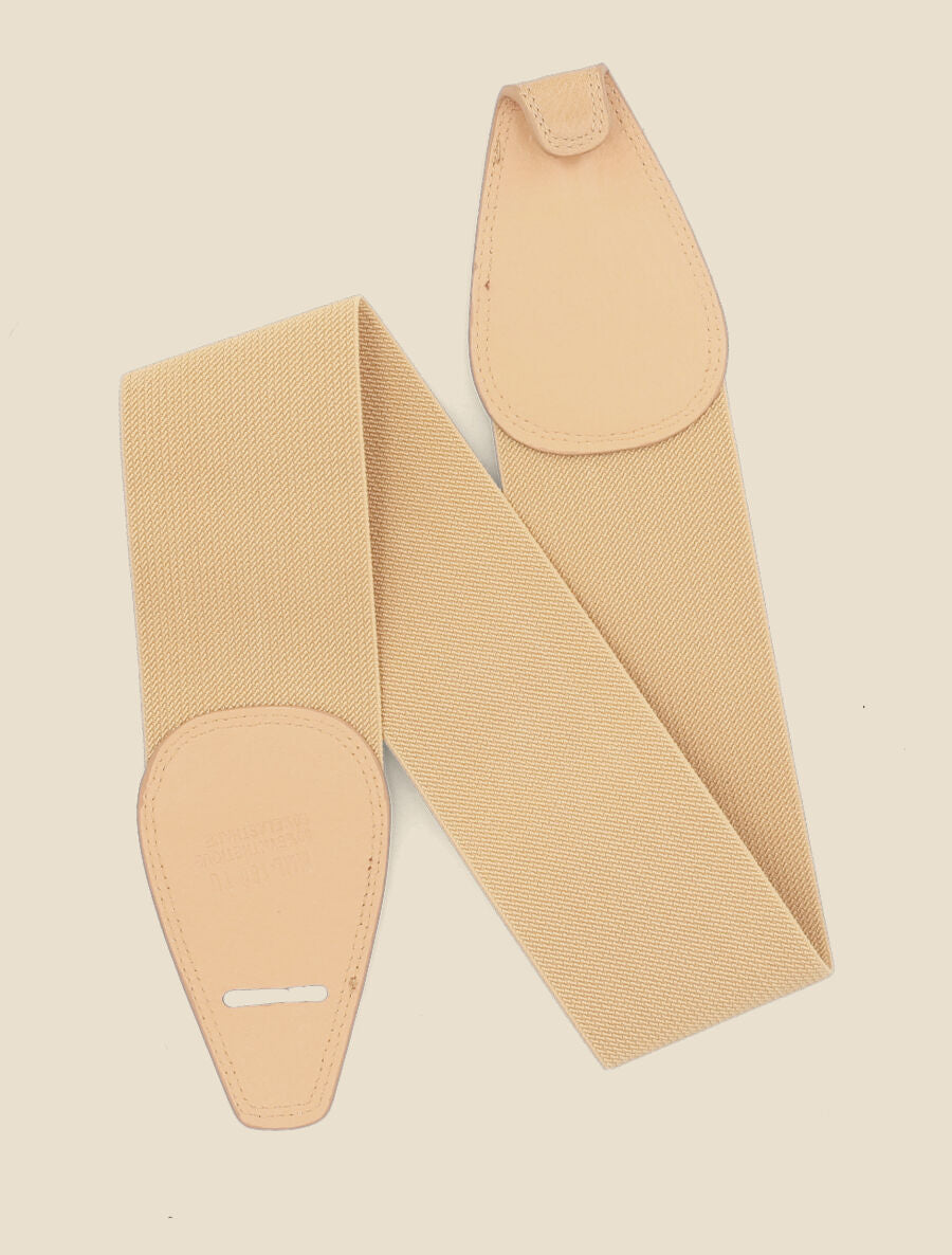 Ceinture unie élastiquée à crochet - Beige - 1