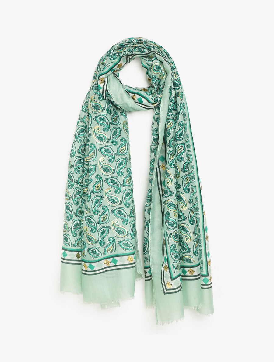 Foulard imprimé cachemire irisé - Vert - 4