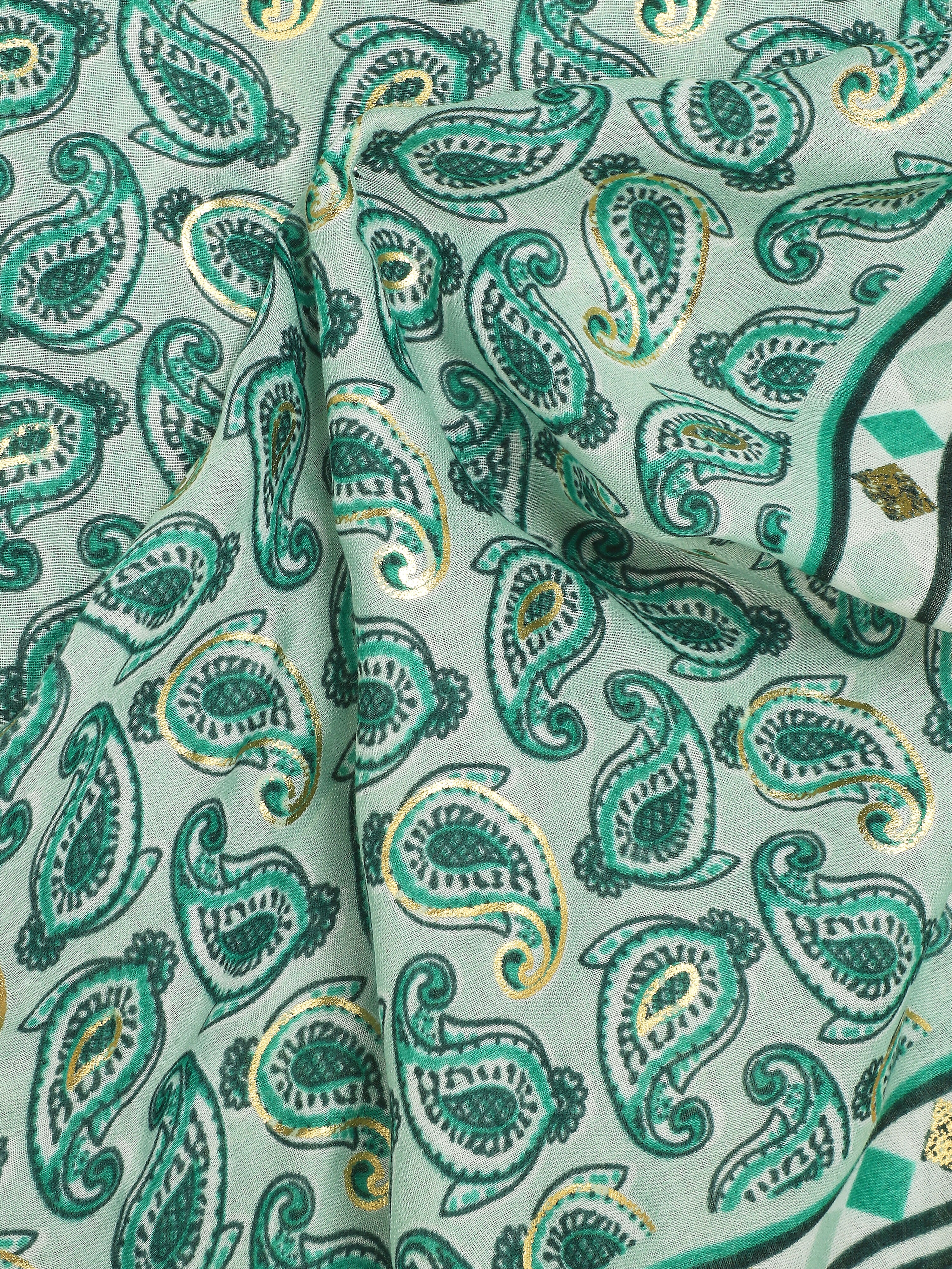 Foulard imprimé cachemire irisé - Vert - 3