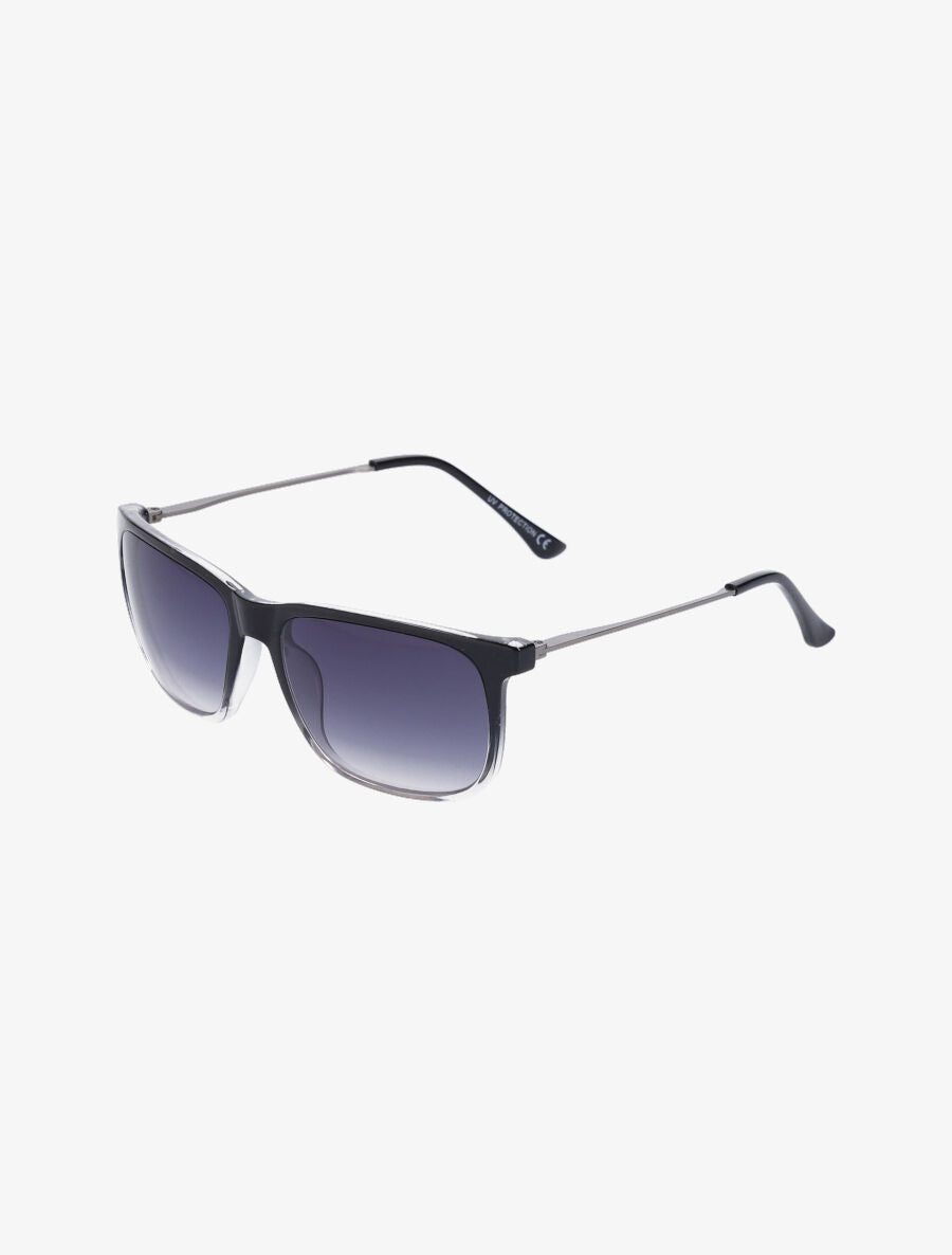 Lunettes de soleil forme rectangulaire - Noir/transparent - 2