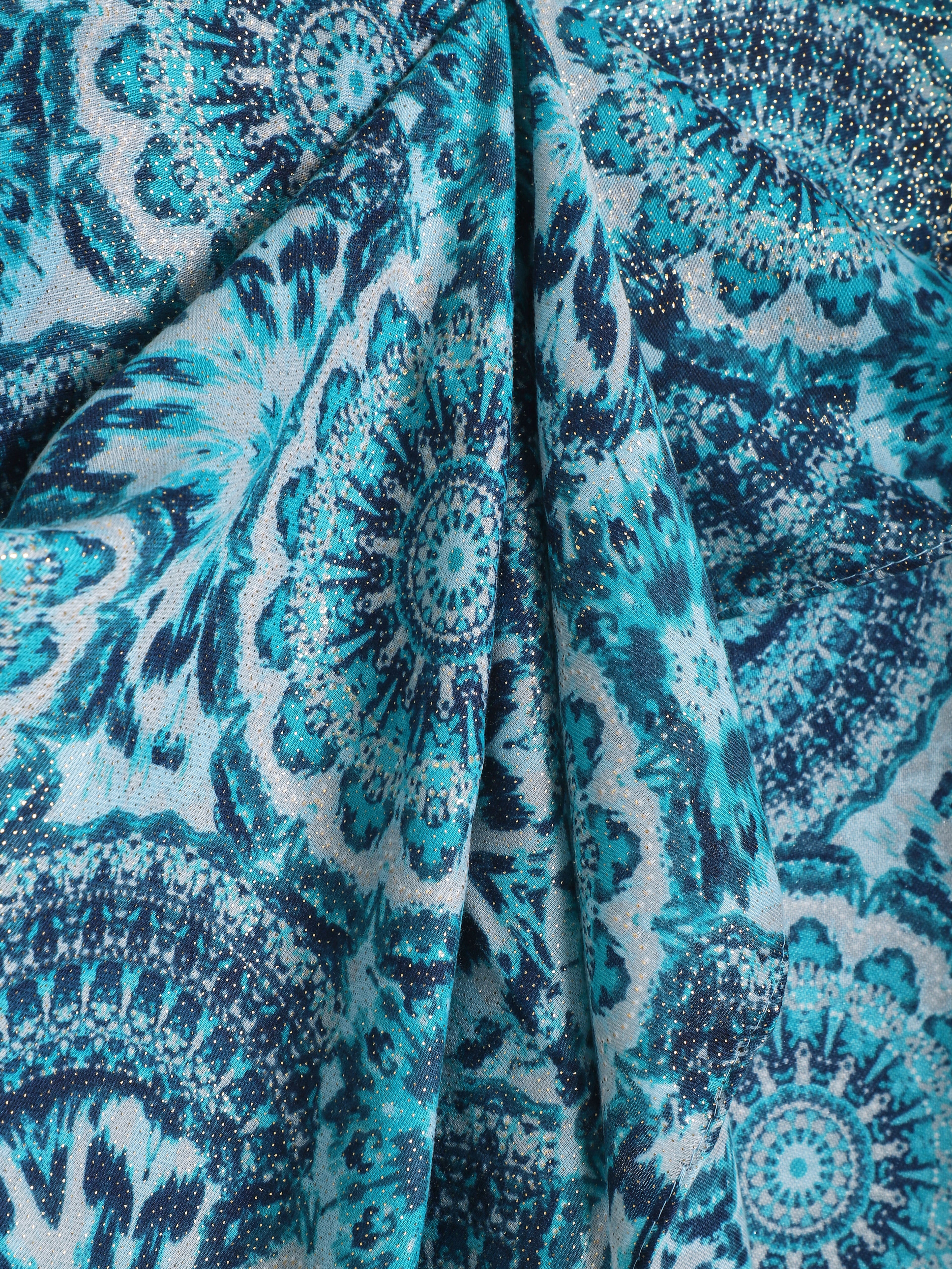 Foulard à motif rosace - Bleu - 3