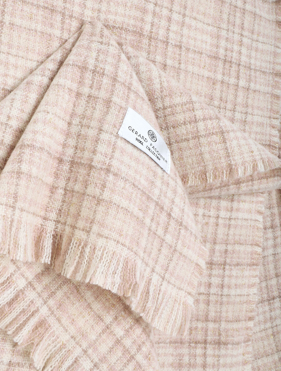 Echarpe imprimé tartan - Rose - 3