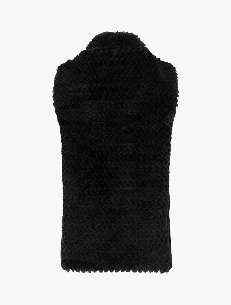 Veste sans manches en fausse fourrure - Noir - 2