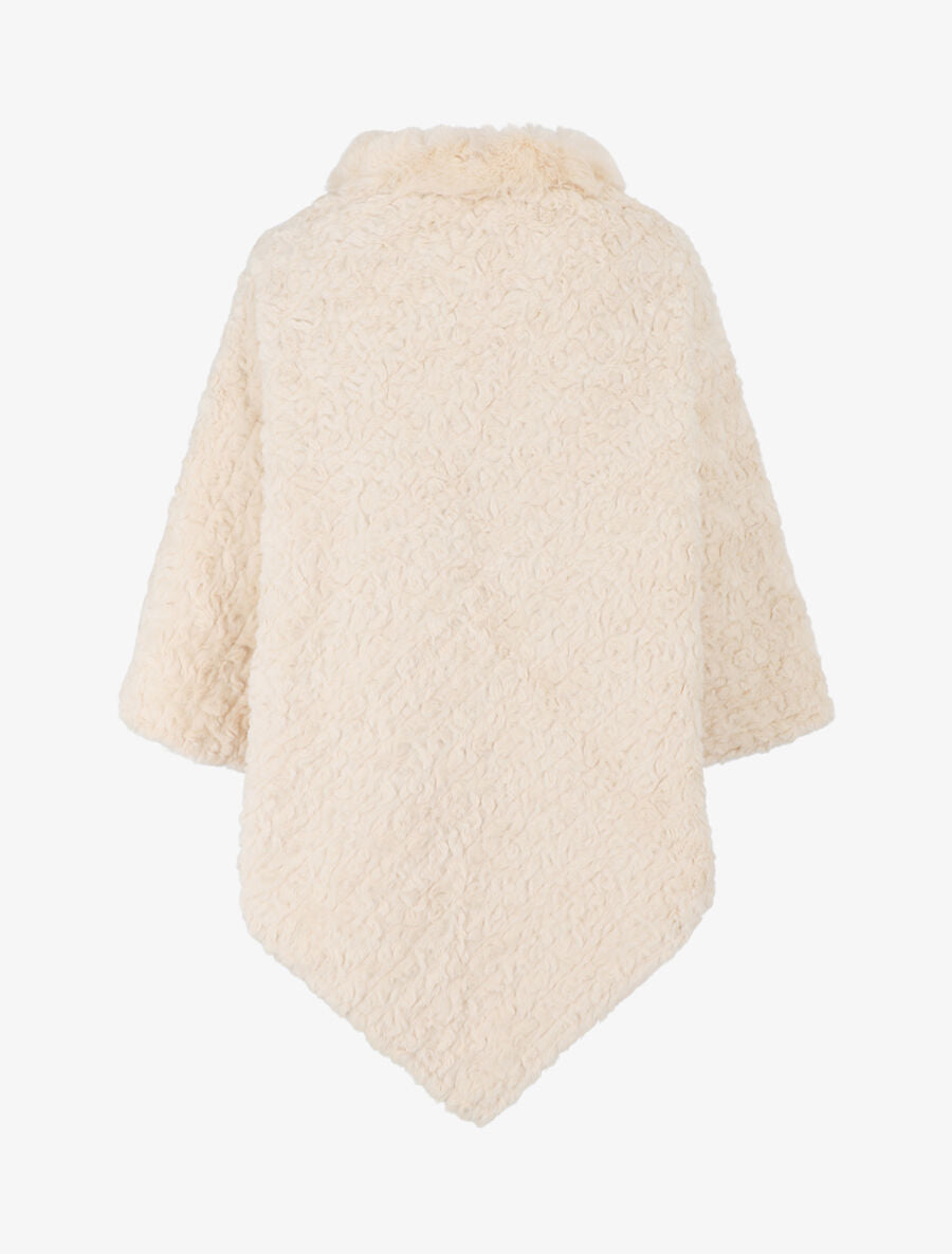 Poncho uni effet angora - Beige - 2