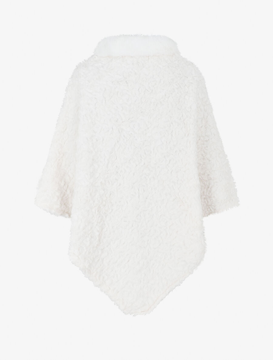 Poncho uni effet angora - Blanc - 2