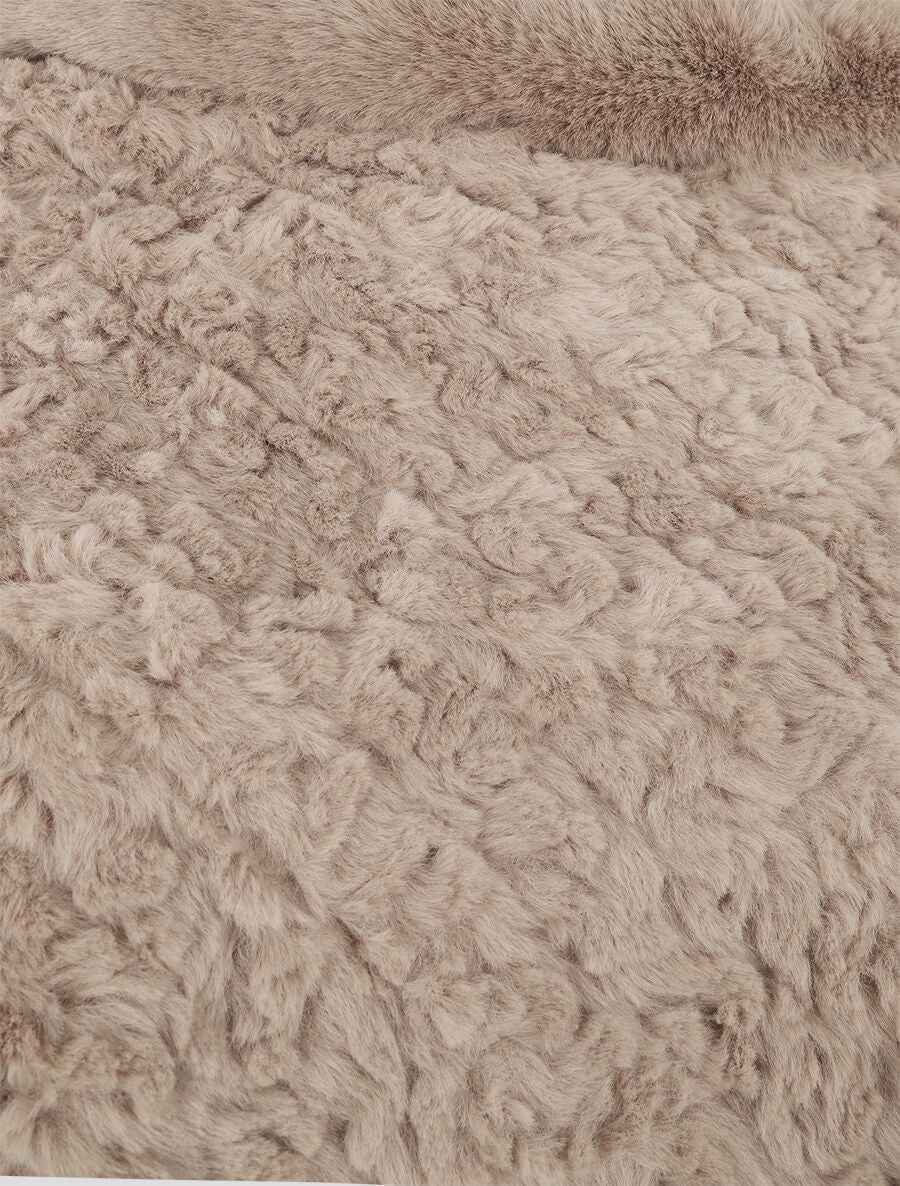 Poncho uni effet angora - Taupe - 3