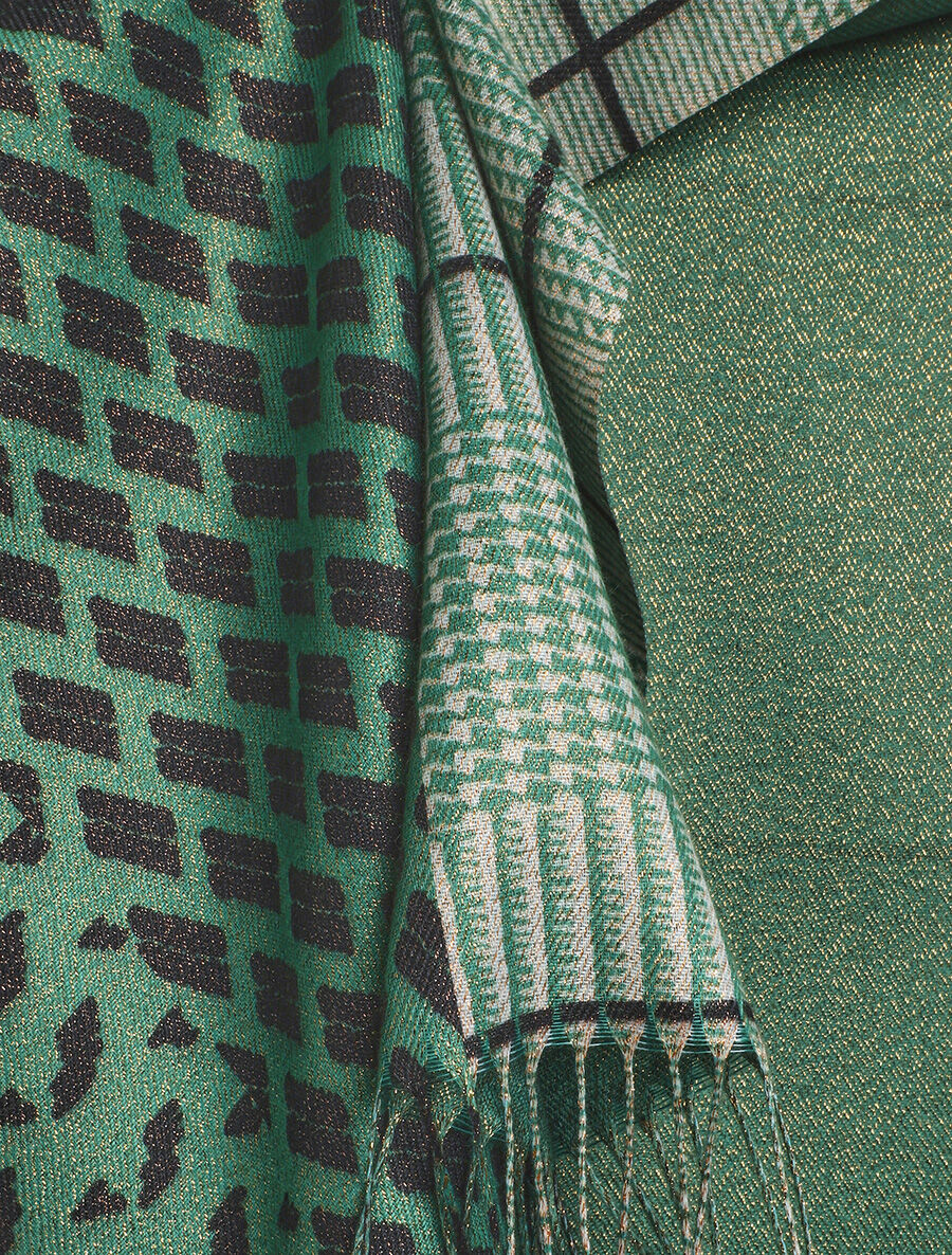 Echarpe irisée motif patchwork - Vert - 3