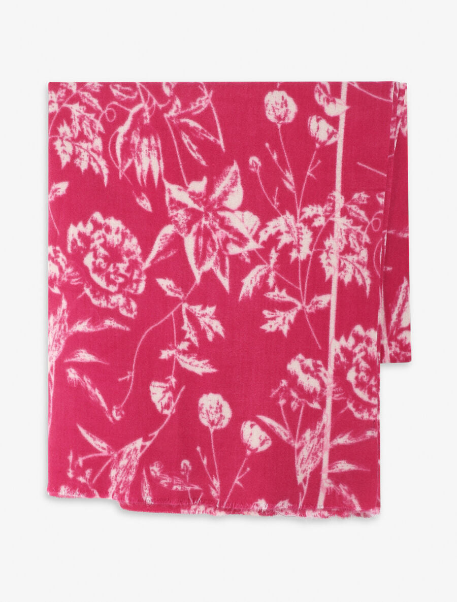 Echarpe à motif floral - Fuchsia - 2