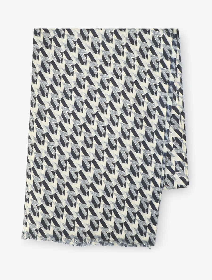 Foulard à imprimé graphique irisé - Noir - 2