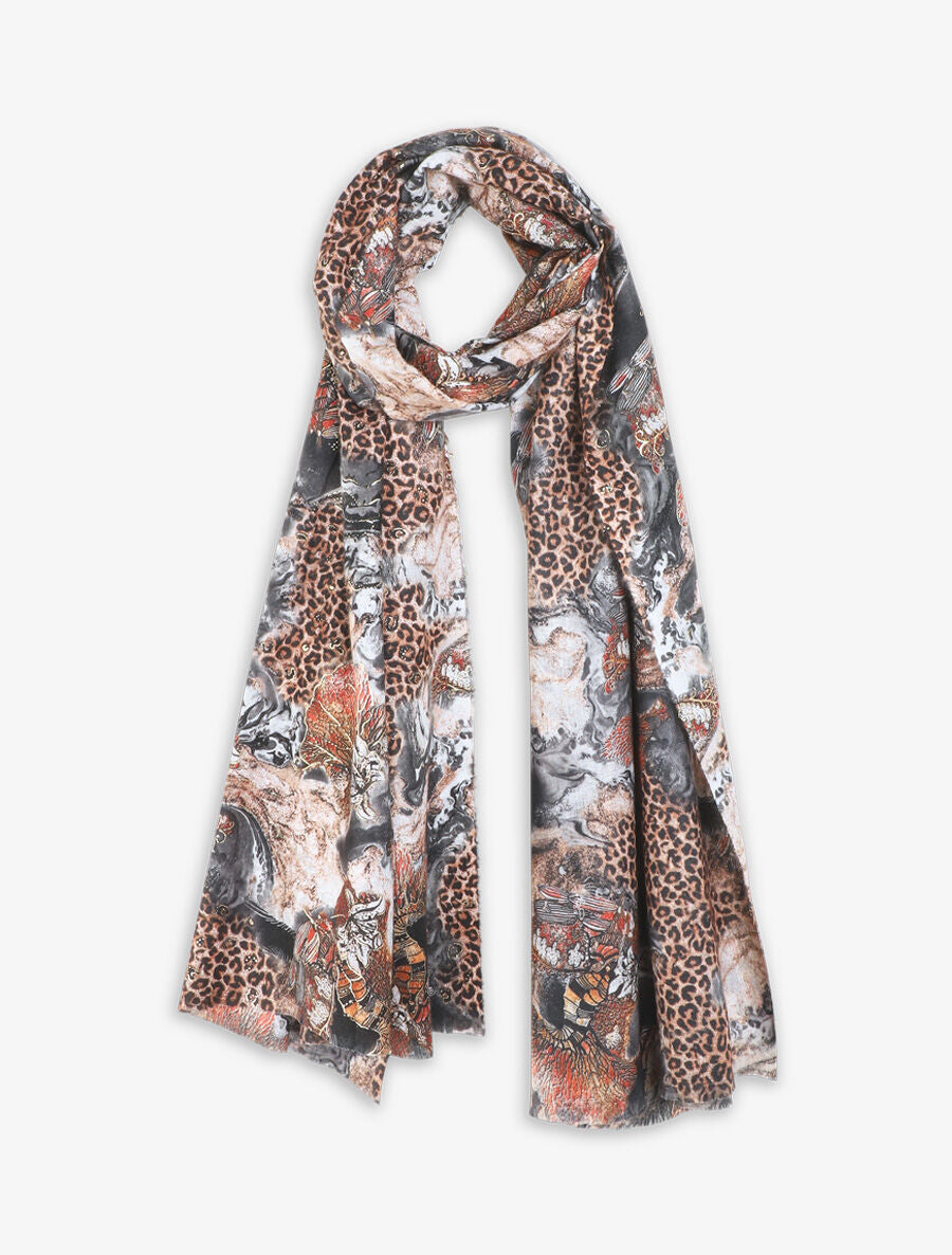 Foulard à imprimé à motif originaux - Noir - 1