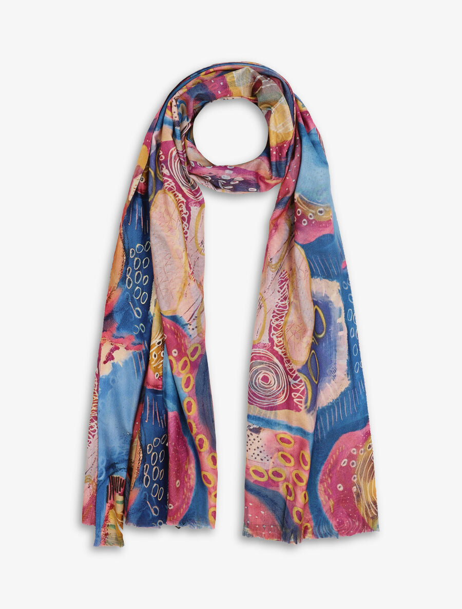 Foulard à imprimé psychédélique - Bleu - 1