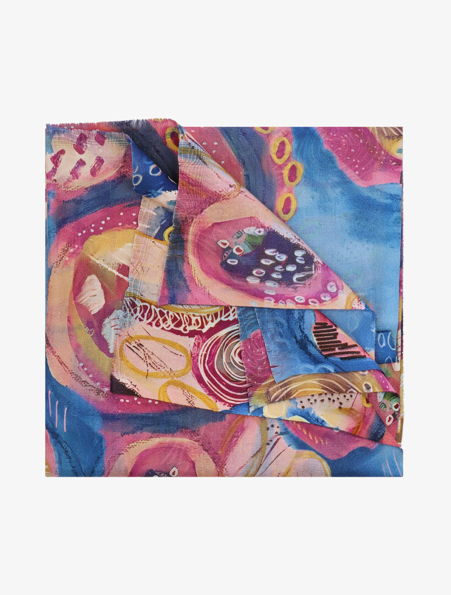 Foulard à imprimé psychédélique - Bleu - 2