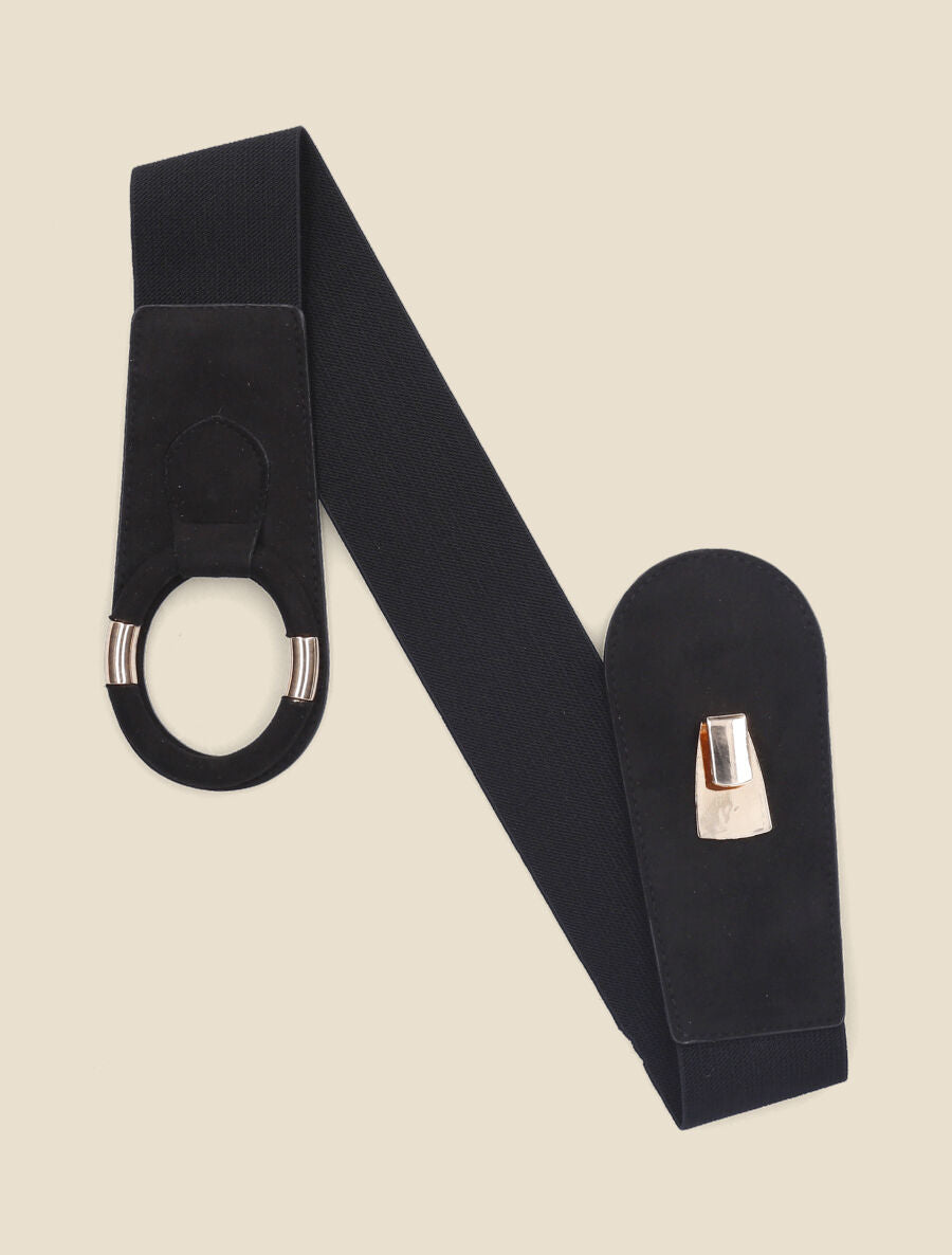 Ceinture extensible à boucle agrafe - Noir - 2