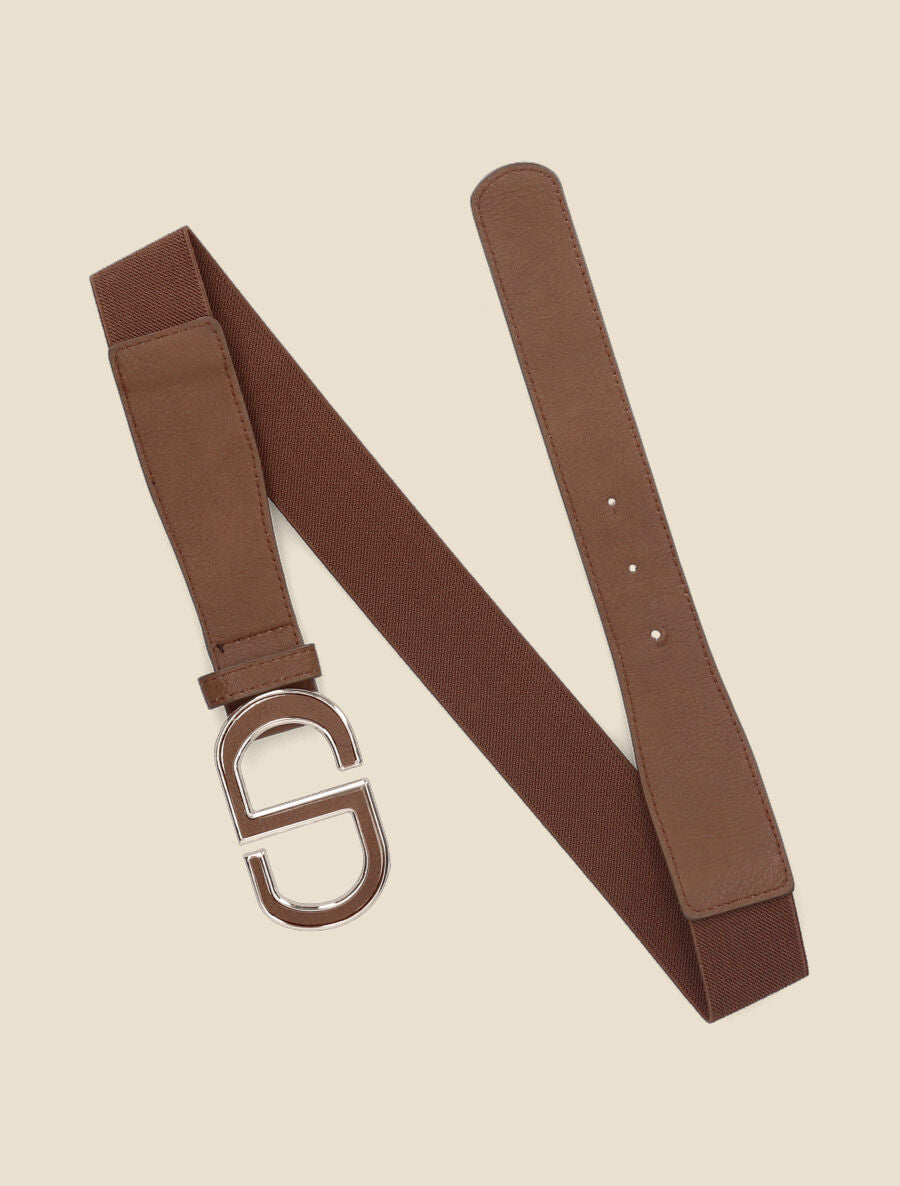 Ceinture à clip élastiquée - Marron - 1